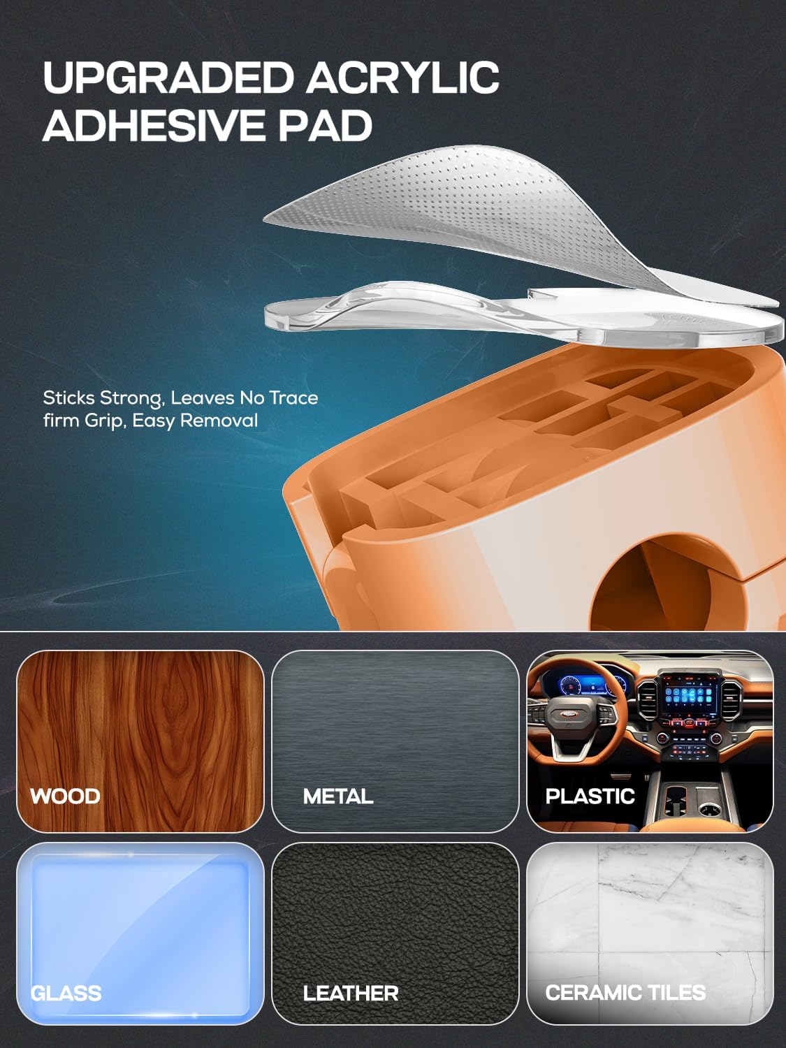 6-Pack Magnetic Cord Holder, Cord Holder with Strong Magnetic Lid, Holds Cables Firmly, 7 mm Charger Holder & HDMI Cord Organizer Clips, Strong Adhesive Pad (Orange)