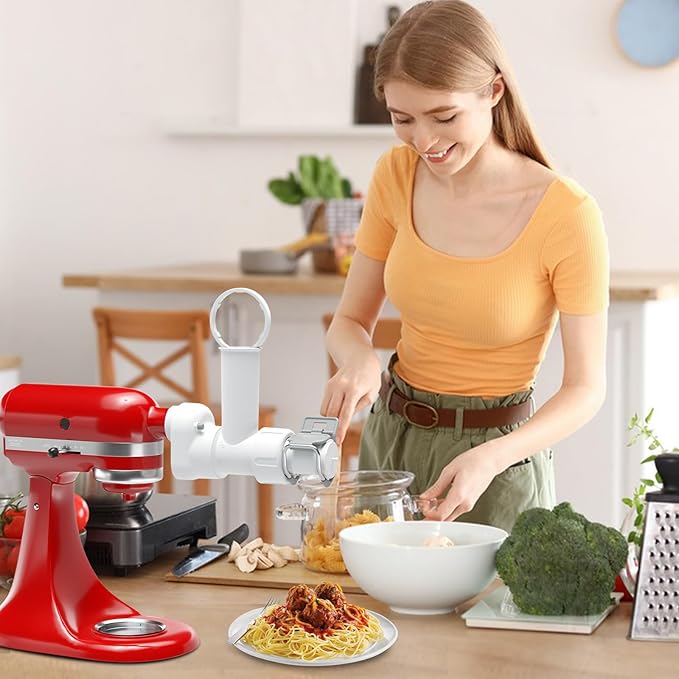 Pasta Maker Attachment for Kitchenaid Stand Mixer with 6 Different Shapes of Pasta Outlet, Durable Kitchenaid Accessories and Attachments, Dishwasher Safe