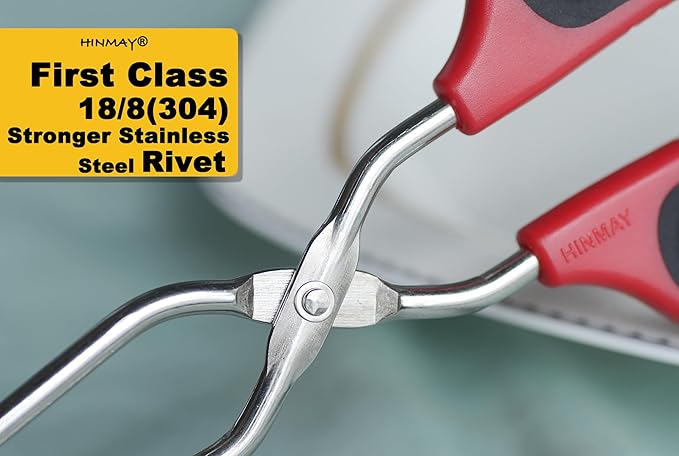 Stainless Steel Kitchen Scissor Tongs Set for Cooking, Grilling & Serving, 3-Piece with Red Handle (10/12/16 Inch)