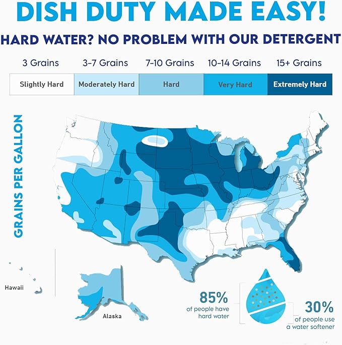 Dishwasher Powder Detergent with Phosphate. The Best Dishwasher Detergent for Spotless Dishes in Hard Water! ALL-IN-ONE (Soak, Wash & Rinse). (Pack of 1)…