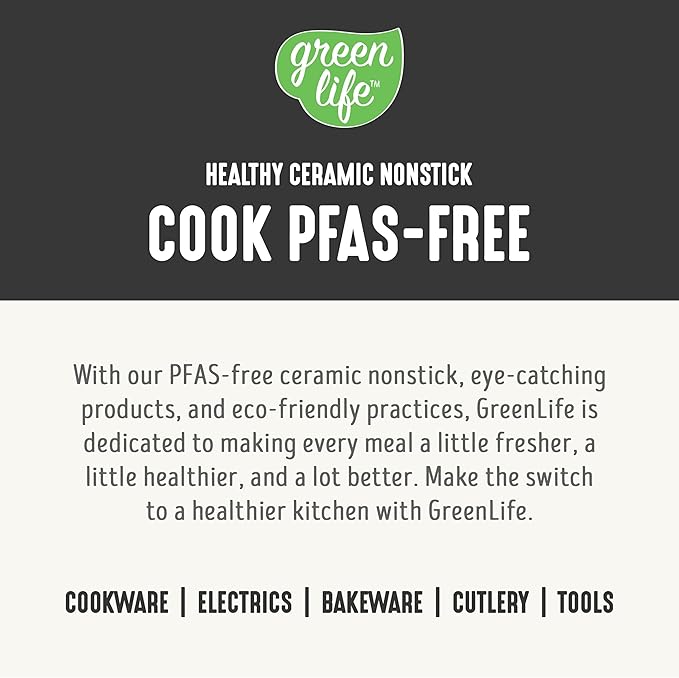 GreenLife Electric Rice Cooker, 3-Cups Uncooked/6-Cups Cooked, Removable PFAS-Free Nonstick Pot, One-Switch Design, Auto Keep Warm, Small Space Saving, Rice Paddle, Soup, Grains, Oatmeal, 1.5 QT, Black