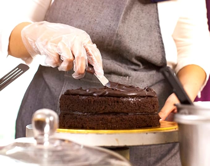 Angled Cake Icing Spatula Set with Dough Scraper and Cake Scraper Set for Cake Decorating, Professional Offset Frosting Spatula (4” 6" 8" 10" Blade) with Hangable Wooden Handle