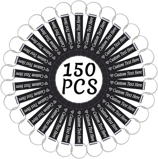 150PCS Personalized Bottle Opener Keychain Bulk Custom Beer Bottle Opener with Logo Text Engraved Wedding Bottle Opener Favors Customized Gifts for Guests Baby Shower Birthday Party-Black