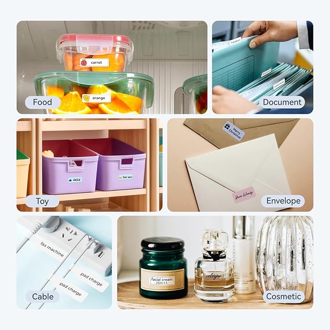 NIIMBOT D110 Upgraded Version Mini Label Maker Machine with Tape, Portable Bluetooth Thermal Printer, Sticker Labeler with Multiple Templates for Office Organization Home Kitchen School, Blue