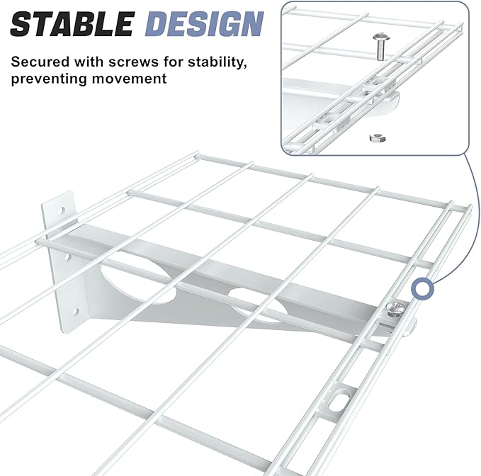 WALMANN 2-Pack Garage Wall Shelves, 1 x 4 ft/12 * 48 inch Wall Mounted Storage Shelves for Garage Heavy Duty Floating Shelving, Holds Up to 220 Lbs(White)