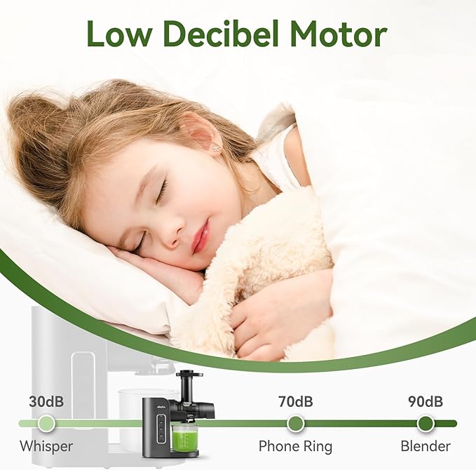 Juicer Machine,Slow Masticating Juicer with 2 Speed Modes & Quiet Motor,Cold Press Juicer Machines Vegetable and Fruit with Reverse Function,Celery Juicer,BPA-Free,Easy to Clean