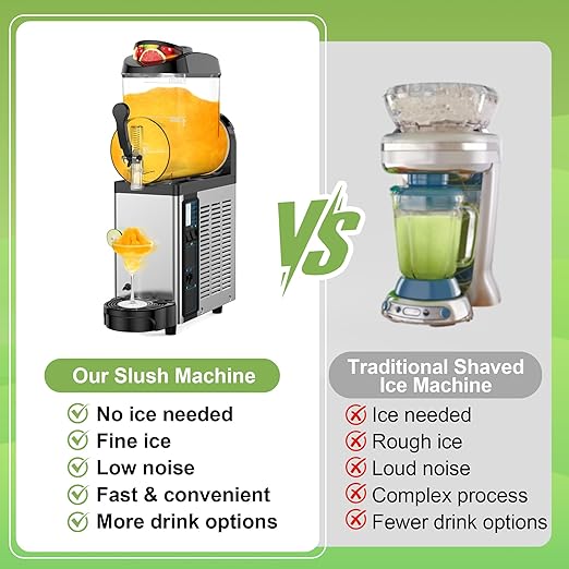 Commercial Slushie Machine, Slushy Machine for Home, 12L Slushie Maker Frozen Drink Maker, No Ice Need, Slush Cocktail Margarita, Smoothie Machine, Kitchen Appliances, Party Bar Amusement Park