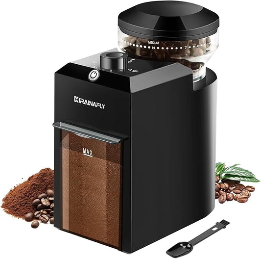 Electric Burr Coffee Grinder,Adjustable coffee grinder with 28 Precise Grind Setting for French Press, Drip Coffee and Espresso,12 Cups, Black