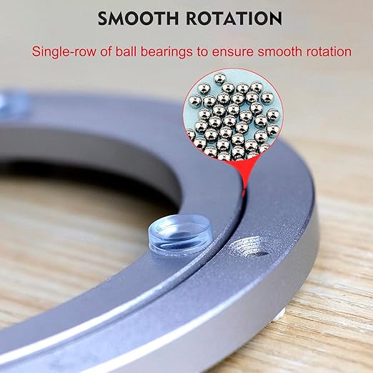 Aluminium Alloy Turntable Bearing, Heavy Duty Swivel Turntable Lazy Susan Rotating Bearing Turntable Round Dining Table Smooth Swivel Plate Hardware (140mm - 5.5inch)