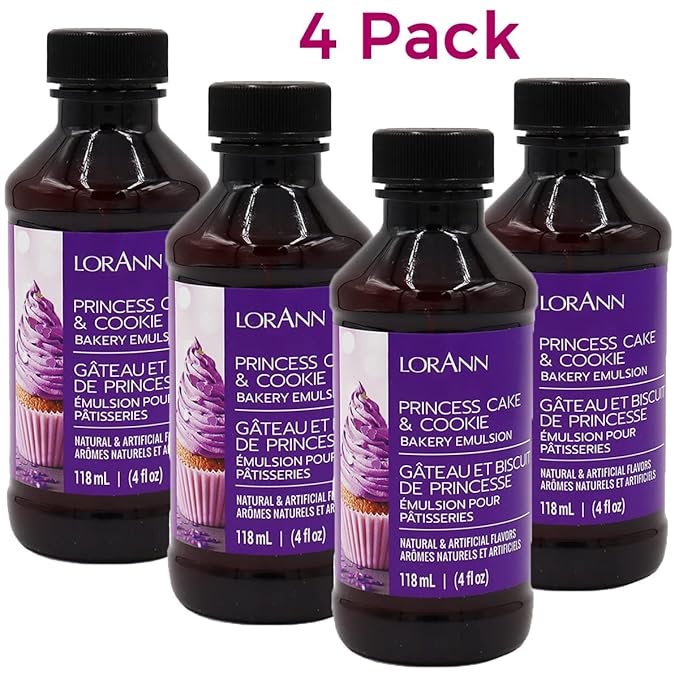 Lorann Oils Princess Cake and Cookie Bakery Emulsion: Regal Flavor Blend, Perfect for Enhancing Sweet, Cake-like Undertones in Baked Goods, Gluten-Free, Keto-Friendly, Unique Flavor Blend Essential