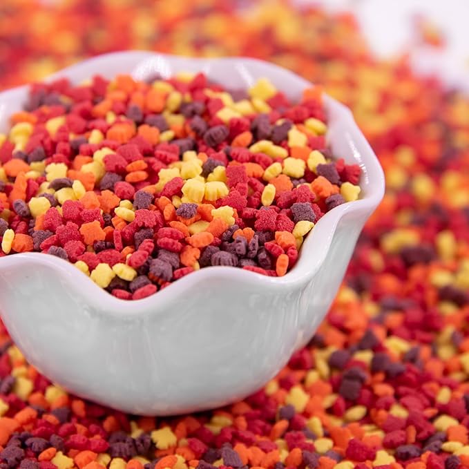 Sweets Indeed Sprinkles, Fall Sprinkles, Leaf Shapes, 4 pack, 11.57 ounces, Edible Sprinkle Mix, Perfect for Cake Decorations, Baking, Ice Cream, Cookies, Cupcake Topper (Fall)