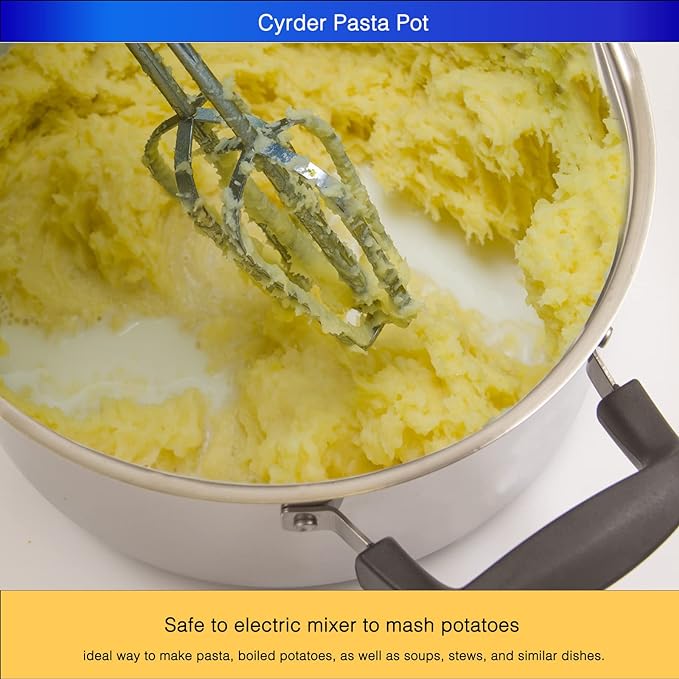 Stainless Steel Pasta Pot- Induction Pasta Pot with Strainer, Easy Stain &Perfect for Single and Couple, Dishwasher Safe, 3 Quart