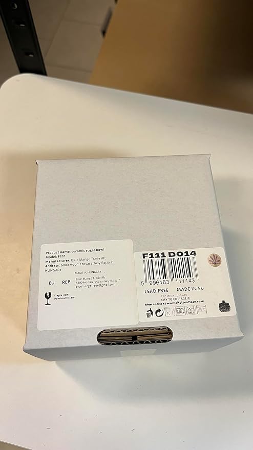 City to Cottage Ceramic Sugar Bowl with Lid, 10oz Sugar Contanier for Coffee Bar, Sugar Dispenser Bowl, Salt - Condiment Pot for Kitchen Counter, Handcrafted Cream Lavender Floral Sugar Jar