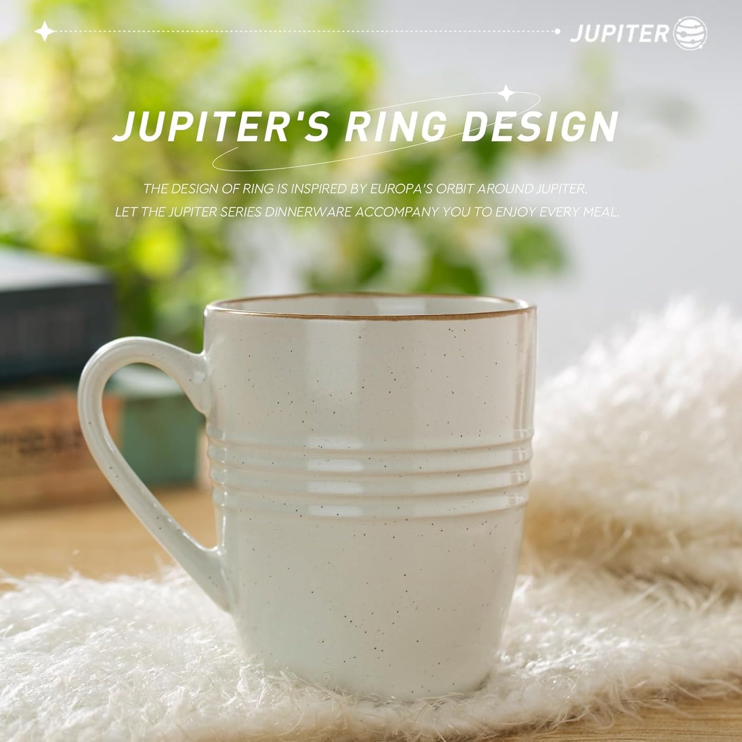 famiware Jupiter Coffee Mugs Set of 4, 14 OZ Coffee Mug, Microwave and Dishwasher Safe, Coffee Cups with Handle for Coffee, Tea, Cocoa, Milk, Multi-color