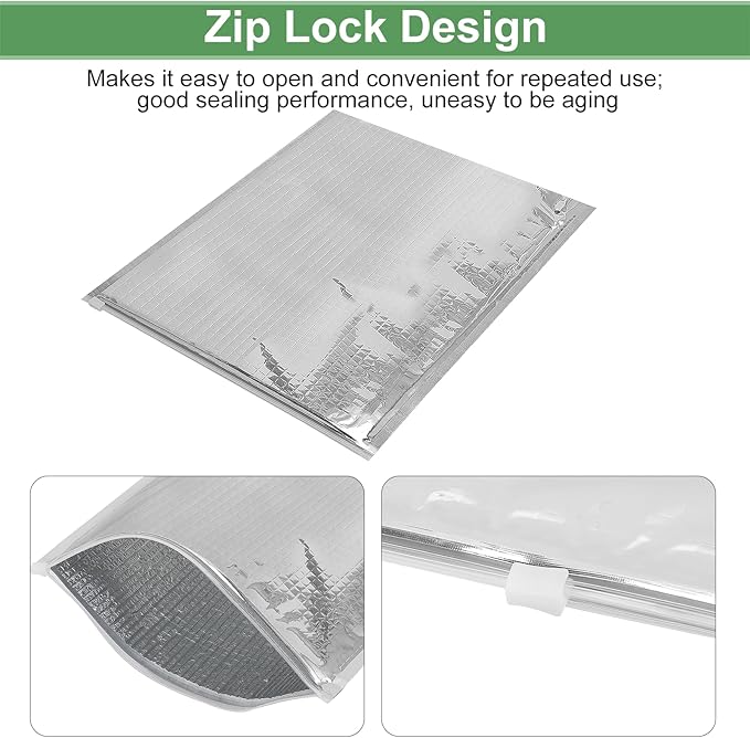 Insulated Food Storage Bag with Zipper Design, Hot Cold Cool Storage Bags for Food, Reusable Thermal Lunch Household Food Pouches Organizer Hot Sandwich Bags, 5PCS