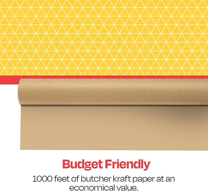 School Smart Butcher Kraft Paper Roll, 50 lbs, 36 Inches x 1000 Feet, Brown