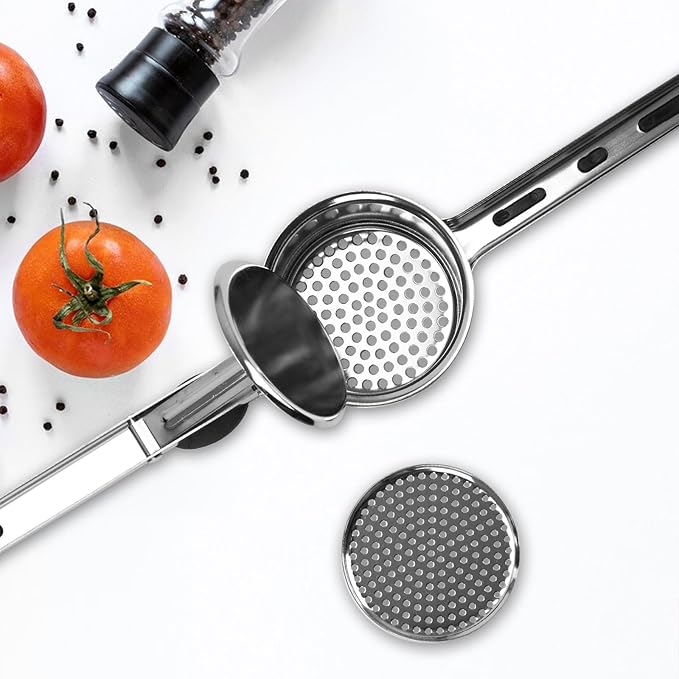 Potato Rice Cooker 4 Interchangeable Discs 15 oz Heavy Duty Stainless Steel Masher and Kitchen Tool for Potato Mashed (4 Discs)