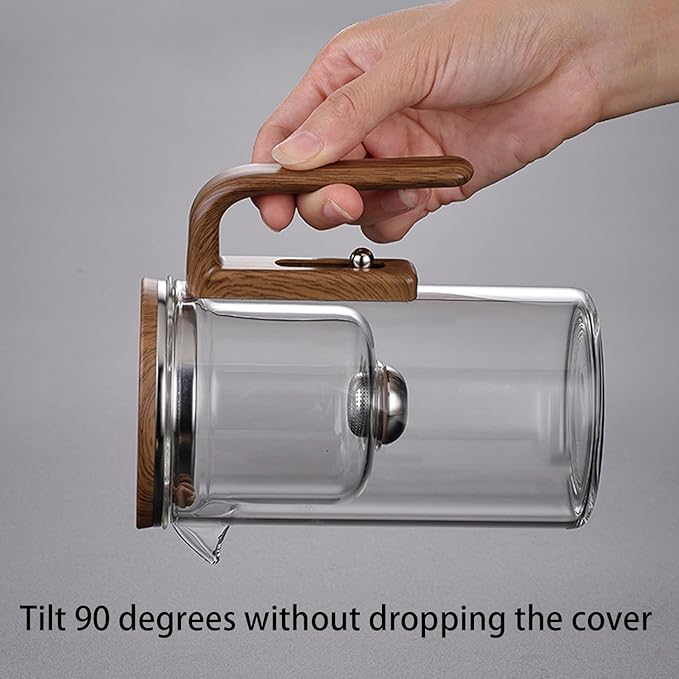 Enchanti Tea Pot, Witchcraft Magic Glass Teapot with Infuser Strainer and Lid for Loose Leaf Tea Herbal, Magnetic Water Separation Tea Maker Kettle Clear Enchantipot (600ml)