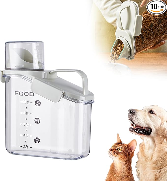 Clear Airtight Food Storage Containers, Transparent Cereal Dry Food Storage with Pouring Spout, for Flour, Sugar and Cereal (54oz white)