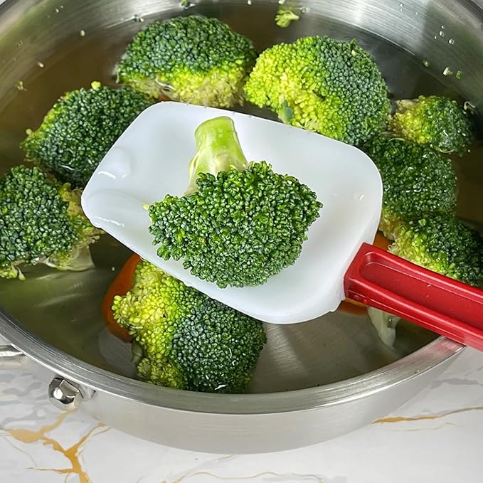 Commercial Spoonula Rubber Spatula Set, High Heat Spatula Spoon 9.5 Inches, Commercial Spatula for Cooking, Rubber Spatula Set Resistant to 500℉ (2 Spoonulas 14"/M)