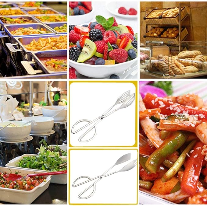 Stainless Steel Buffet Tongs - Set of 2, 10.3'
