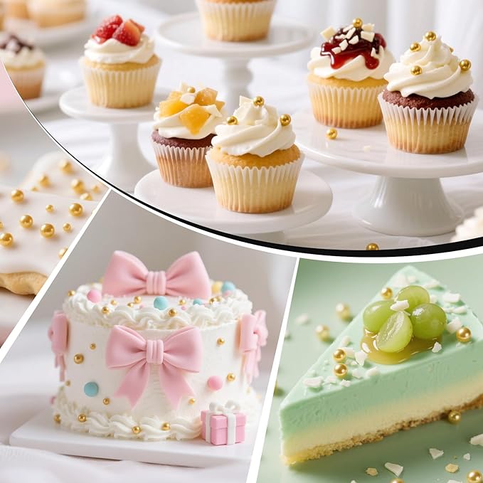 Gold Pearl Sprinkles for Cake Decorating, 150g/5.29oz, Mix Size, Edible Sugar Candy Pearls, Cake Decorations, Cupcake, Cookies, Ice cream Topper, Holiday, Wedding Party, Easter, Christmas Supplies