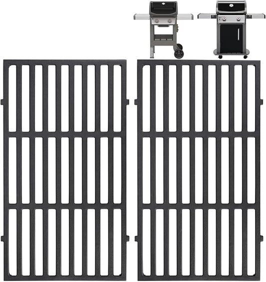 17.5 Inches Cast Iron Grill Grates Replacement 7637 for Weber Spirit I II 200 Series, Spirit E210 E220 S210 S220 Gas Grills (with Front Control Knobs), Grill Grates Parts for Weber Spirit 200