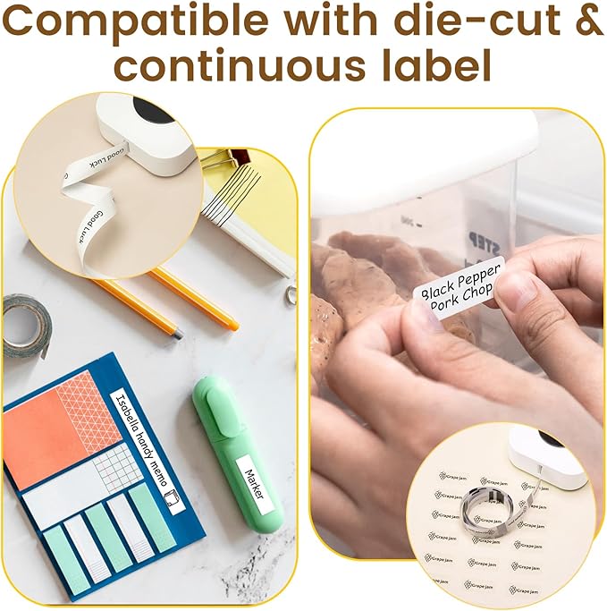 Phomemo D30 Label Maker with 3 Tapes, Bluetooth Wireless Mini Pocket Smartphone Label Maker Machine, Small Thermal Printer Rechargeable Labeler for Home Office Labeler, Works with Tablet, Phones