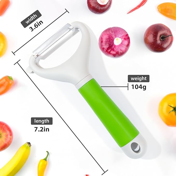 Li&Zhao Vegetable Peelers - Potato Peelers Fruit Peeler Veggie Peeler Carrot Peeler Apple Peeler Garlic Peeler for Kitchen Julienne Peeler, Dishwasher Safe(Green)