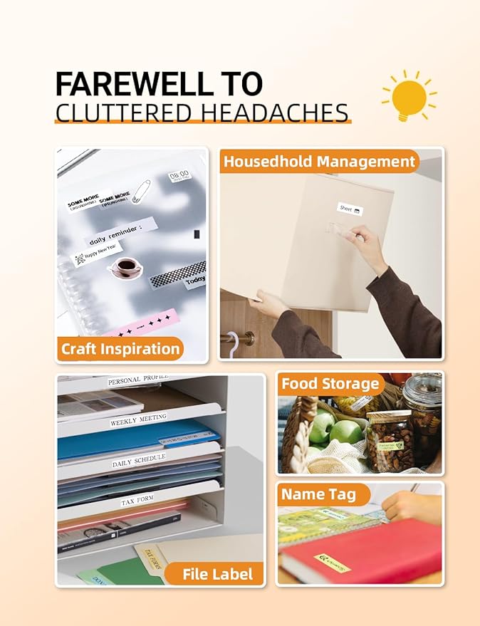 MakeID E1 Q1 Label Maker Tape Refills, 3-Roll 16mm x 4m (0.63" x 13') Continuous Consumables Thermal Laminated Office Labeling Tape Replacement