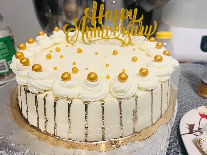 Edible 4 in1 Pearls Sugar Sprinkles 6 oz, Mix size Candy Pearl for Cake Decorating and Cupcake Toppers Cookie Decorations Ice Cream Topping Wedding Halloween Christmas(White,Black,Gold,Pink)