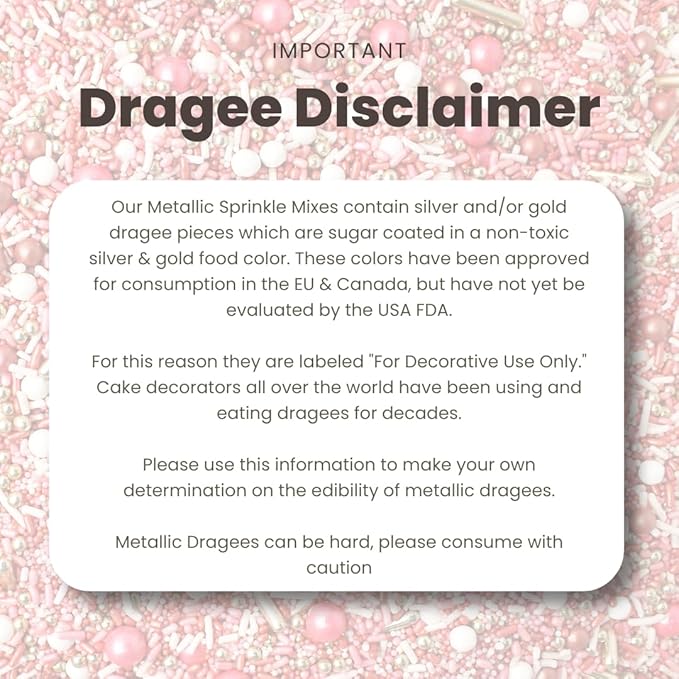 Sprinkle Pop Vintage Rose Gold Sprinkle Mix| Blush White Rose Gold Sprinkles with Gold Dragees| Sprinkles Made in USA for Decorating Wedding Bridal Shower Valentines Day Cakes Cookies Cupcakes, 2oz