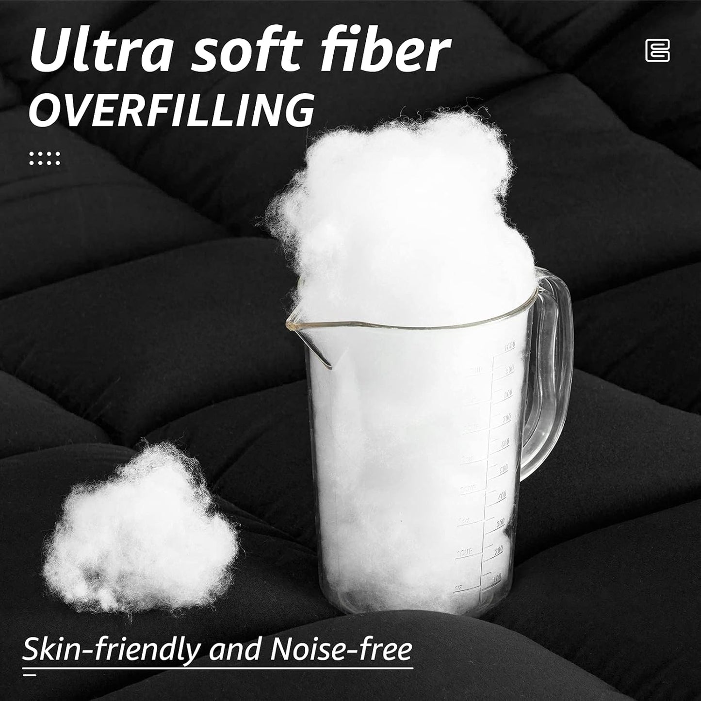 HYLEORY All Season California King Size Bed Comforter - Cooling Down Alternative Quilted Duvet Insert with Corner Tabs - Winter Warm - Machine Washable - Black,Cal King(96*104)