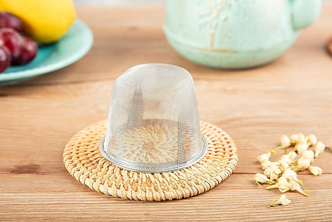 Toptier Tea Kettle for Stove Top, Cast Iron Teapot Stovetop Safe with Infusers for Loose Tea, 54 oz, Light Green