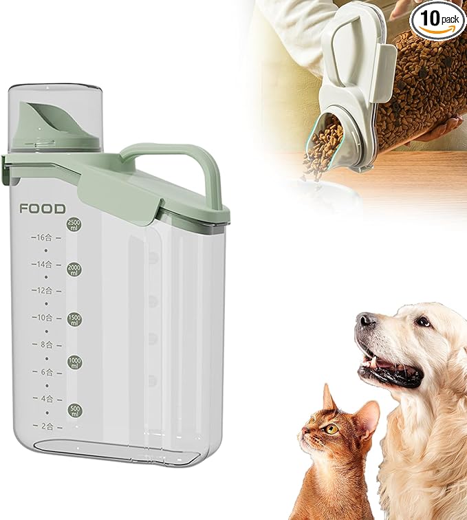 Clear Airtight Food Storage Containers, Transparent Cereal Dry Food Storage with Pouring Spout, for Flour, Sugar and Cereal (95oz Blue)