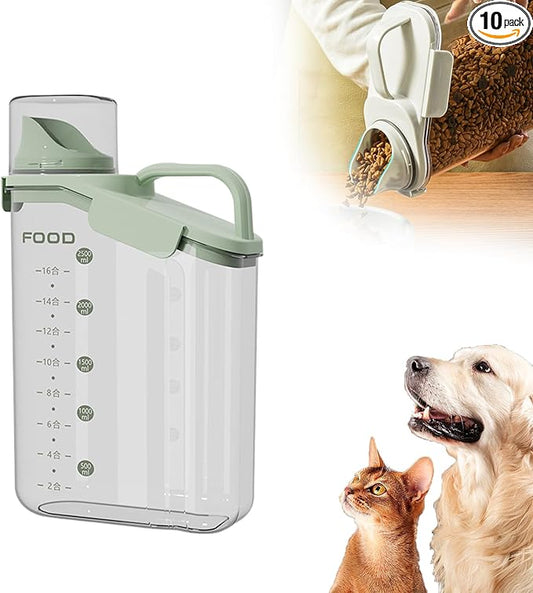 Clear Airtight Food Storage Containers, Transparent Cereal Dry Food Storage with Pouring Spout, for Flour, Sugar and Cereal (95oz Green)