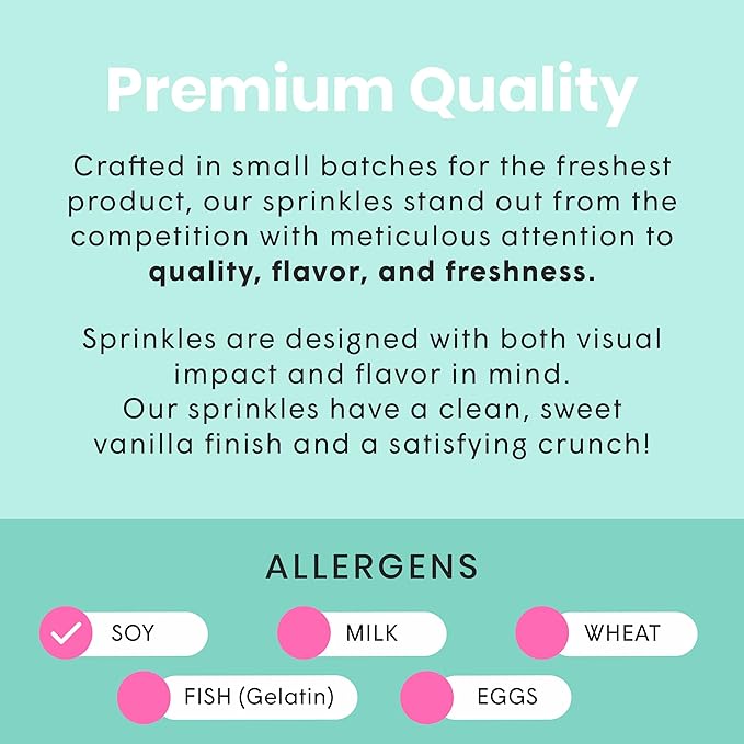 Ultimate Unicorn Rainbow Jimmies Sprinkle Mix| Sprinkles Made In USA By Sprinkle Pop| Yellow Red White Blue Purple Sprinkles Jimmies For Decorating Princess Birthday Cakes Cookies Cupcakes Candy, 4oz