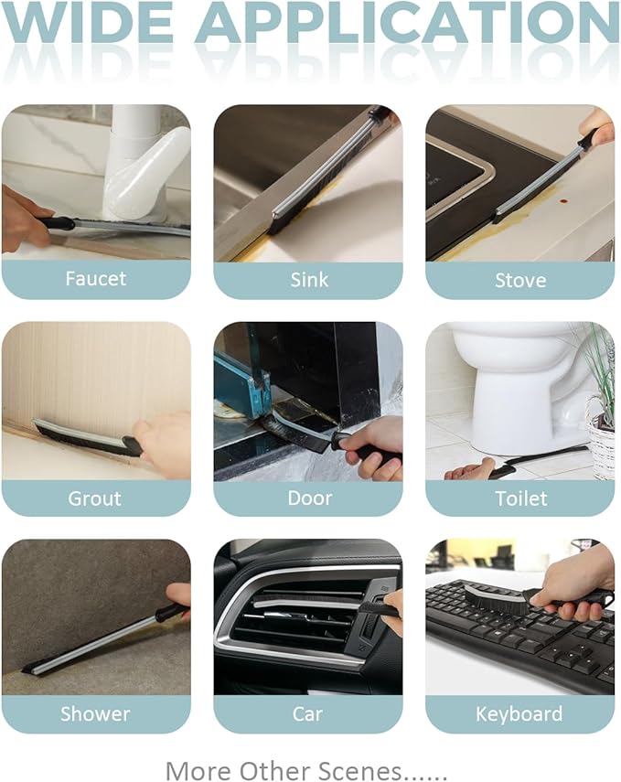 SXhyf Crevice Cleaning Brush - Grout Scrub Brush, House Cleaning Supplies, Gap Cleaning Tools, Home Essentials, Gifts for Women Men, Hard Bristle Crevice Cleaner Brush for Household Use, Bathroom