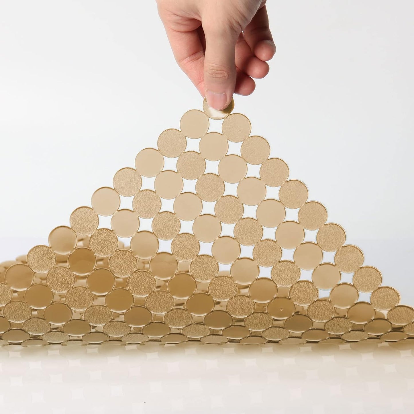 Qulable 2Pack Kitchen Sink Mat for Stainless Steel/Ceramic Sinks, PVC Eco-friendly Protectors for Bottom of Kitchen Sink, Adjustable, Fast Draining, Dots Design, 11.8x15.7 (Bronze)