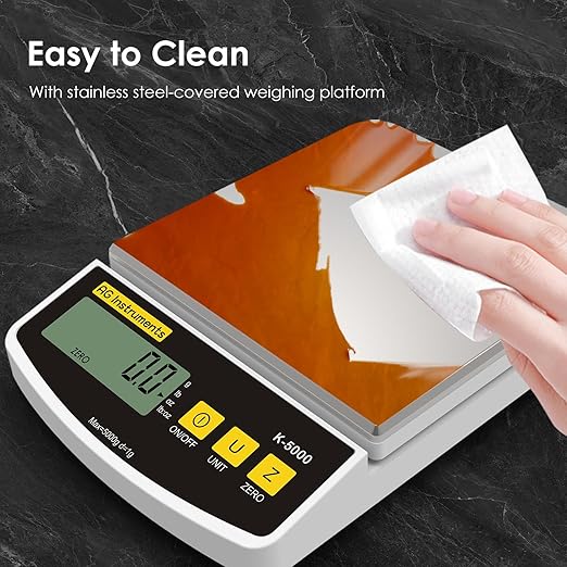 11lb/1g Digital Food Kitchen Scale, Multi-Functional Grams Ounces for Cooking Baking Diet Meal Prep Weight Loss, 4 Units, Stainless Steel Zero Tare Function