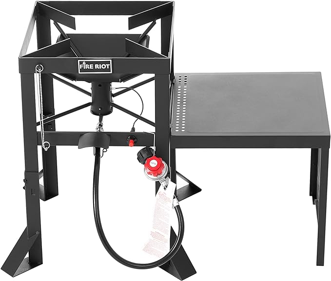 Propane Outdoor High Pressure Dual Jet Burner Gas Boiler & Cooker with 130,000BTU, 10PSI CSA Approve Adjusable Regulator, for Outdoor Fryer, Canjun Fry & Boil, Maple Syrup Prep, Seafood Boil