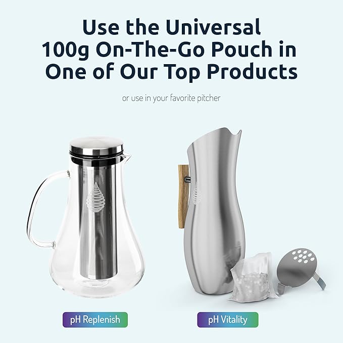 Invigorated Water pH ON-The-GO Alkaline Water Filter Pouch- Portable Alkaline Water Filtration System for Your Bottle, Pitcher, Jug, Container - High pH Water - Long-Life 105 Gallon/400 Litre (1-Pack)