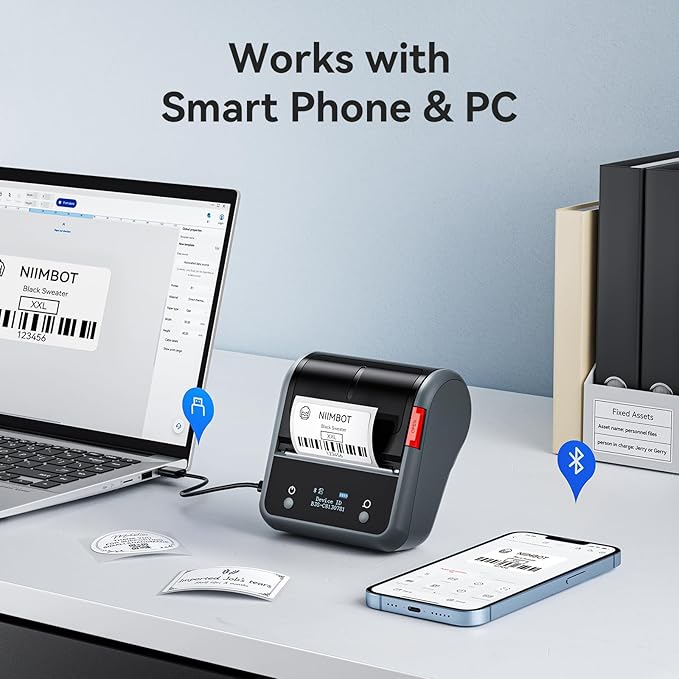 NIIMBOT B3S Label Maker Machine,3 Inch Thermal Label Printer,Portable Bluetooth Printer for Barcode, Address, Labeling,Good Choice for Home Office and Small Business