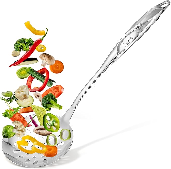 Stainless Steel Colander - Premium Kitchen Strainer with Ergonomic Handle, Perfect for Vegetables, Pasta, and More - Durable and Easy to Clean