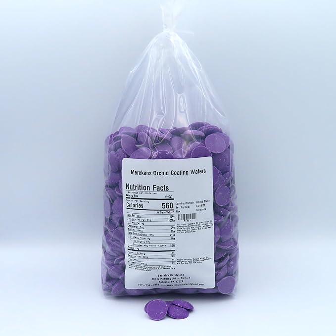 MERCKENS Coating Wafers, Orchid Color Melting Chocolate, 5 Pound Package