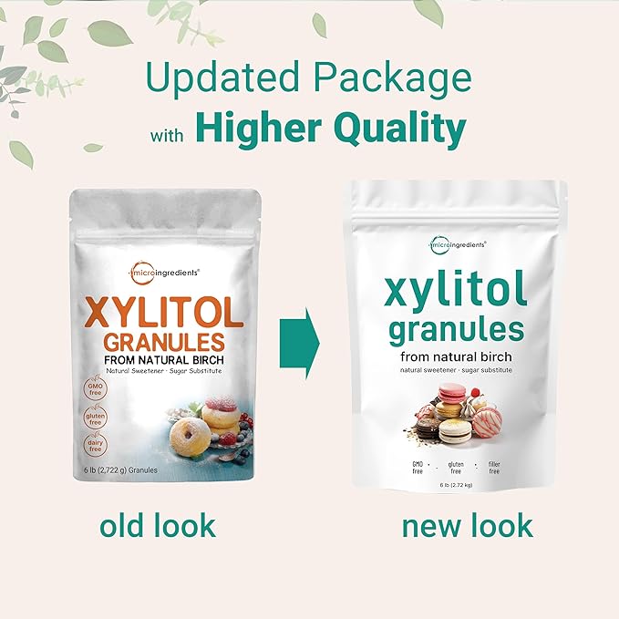Xylitol Sweetener, 6 Pounds, Natural Sweetener, 1:1 Sugar Substitute and Low Calorie, Great for Baking and Cooking, No After Taste, Keto Friendly