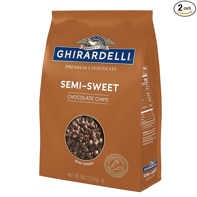 Ghirardelli Chocolate Company Semi-Sweet Chips 1000 per lb., 5lb (Pack of 2)