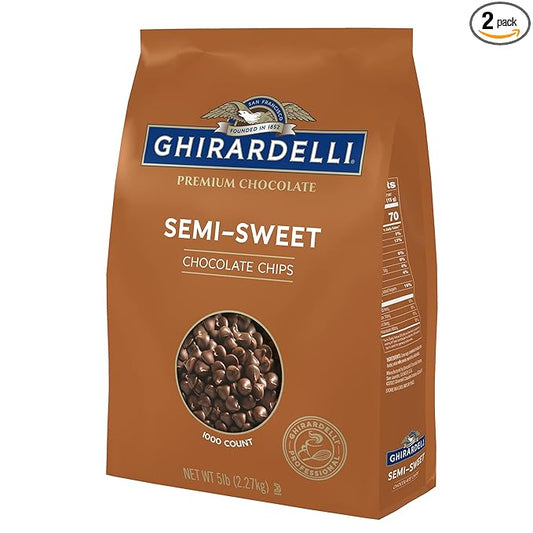 Ghirardelli Chocolate Company Semi-Sweet Chips 1000 per lb., 5lb (Pack of 2)