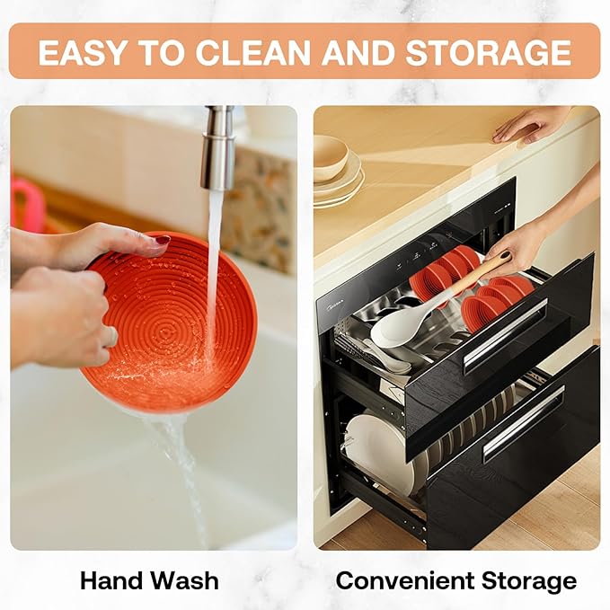 Silicone Banneton, Sourdough Bread Baskets (Set of 6, 5 Inch), Round Proofing Bread Bowls with Starter Kit, Bread Making Baking Supplies