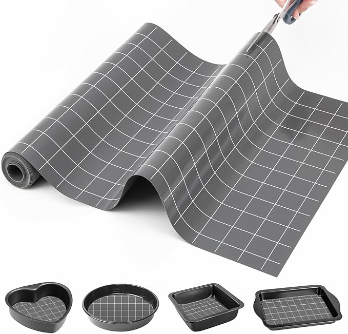 Silicone Baking Mat Roll- Heat Resistant Baking Macaron Bread Mat, Non-stick Pastry Mat, Reusable Dough Rolling Mat, Countertop Protector, Oven Mat, Air Fryer Mat, Refrigerator Mat Multipurpose